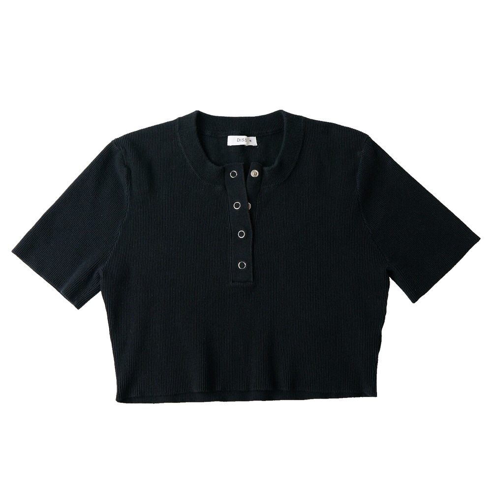 DISSH Black Cropped Blouse